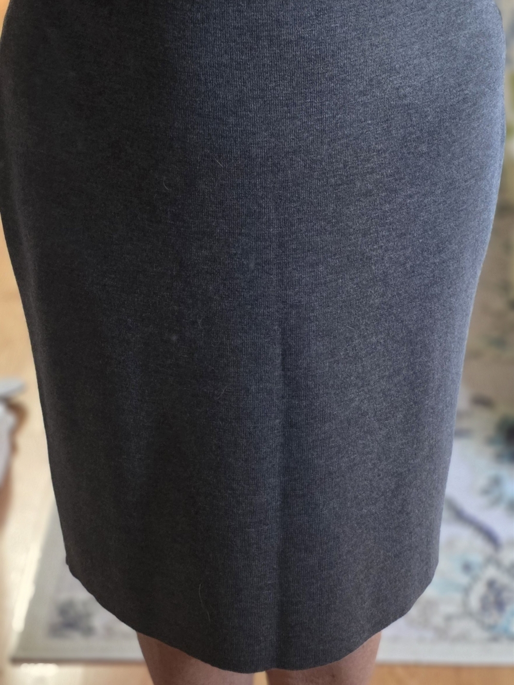 Eileen Fisher Charcoal Gray Washable Wool Pencil Skirt